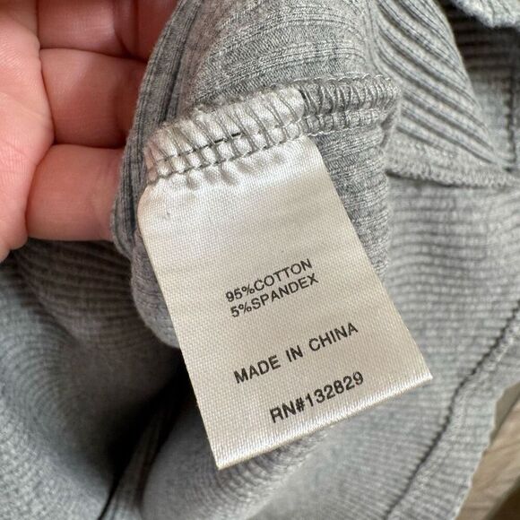 Superdown Dana Wrap Ribbed Mini Dress Heather Gray Long Sleeve Medium NWOT - Picture 5 of 8